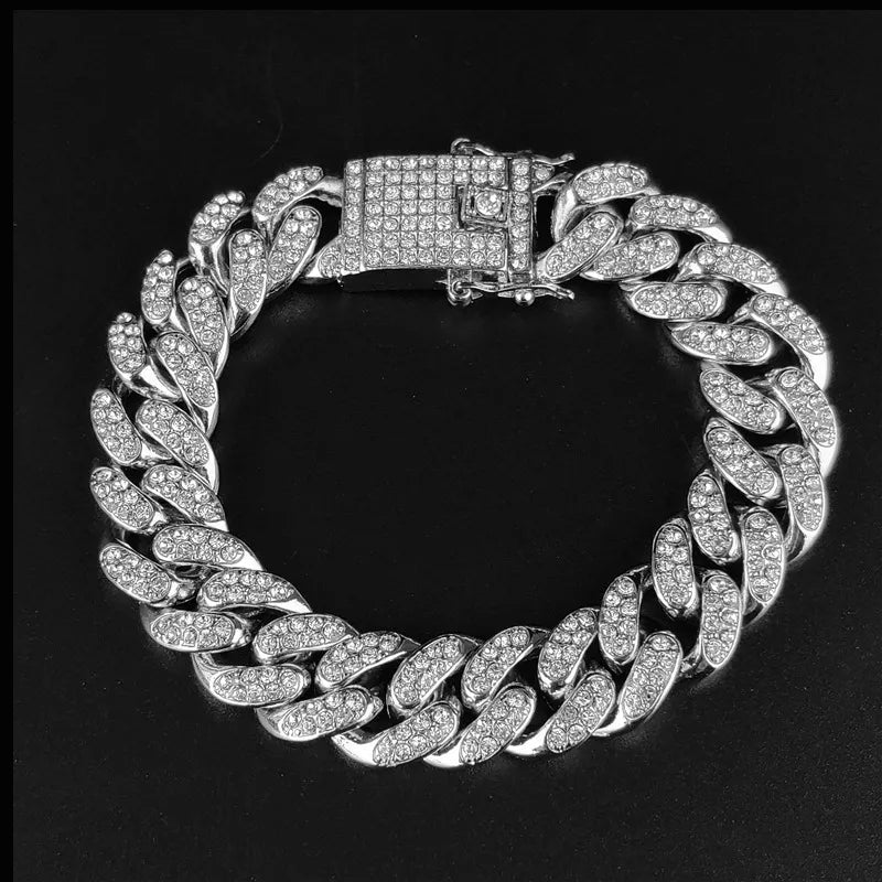 Iced Out Miami Cuban Link Bracelet 20mm Gold/Silver Mens And Womens  European Open Tennis Hip Hop Jewelry From Chengzhisuda, $17.8 | DHgate.Com